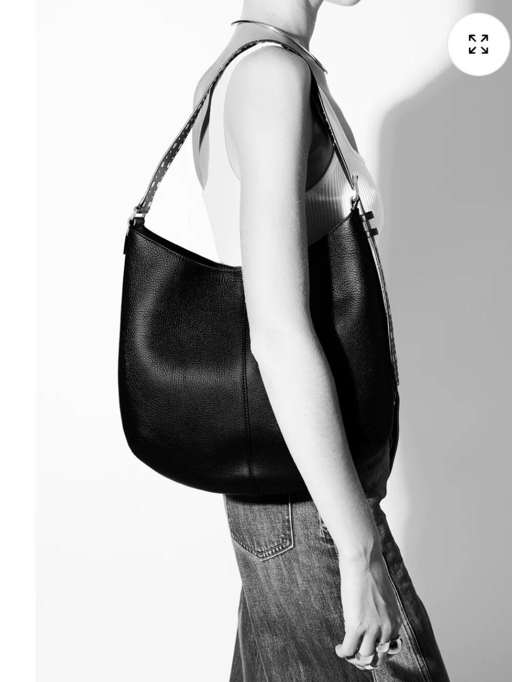 Rebecca Minkoff Black Pebbled Leather convertible hobo bag